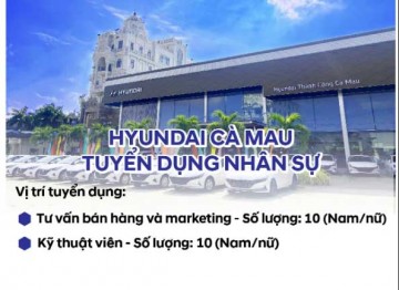 Hyundai Thành Công Cà Mau tuyển dụng nhân sự tháng 11/2024