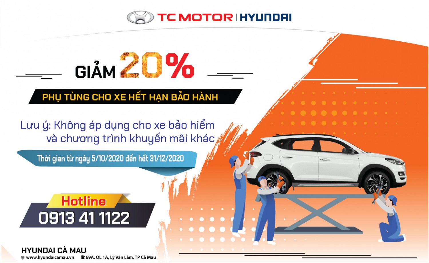 Khuyến mãi dịch vụ tại Hyundai Cà Mau