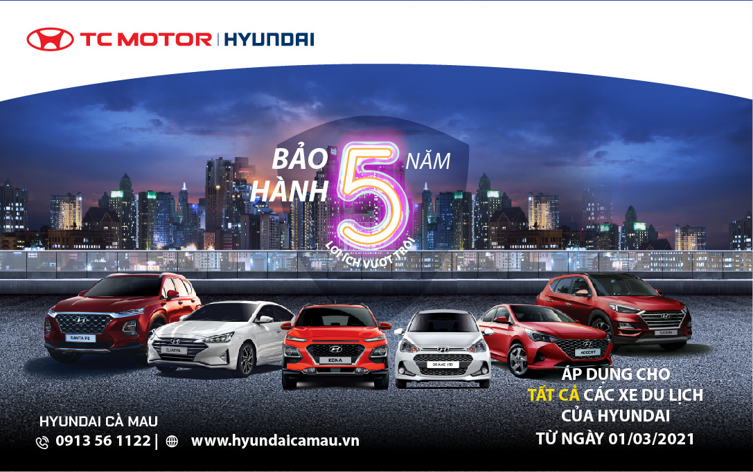 TC MOTOR NÂNG BẢO HÀNH 5 NĂM CHO CÁC MẪU XE DU LỊCH HYUNDAI