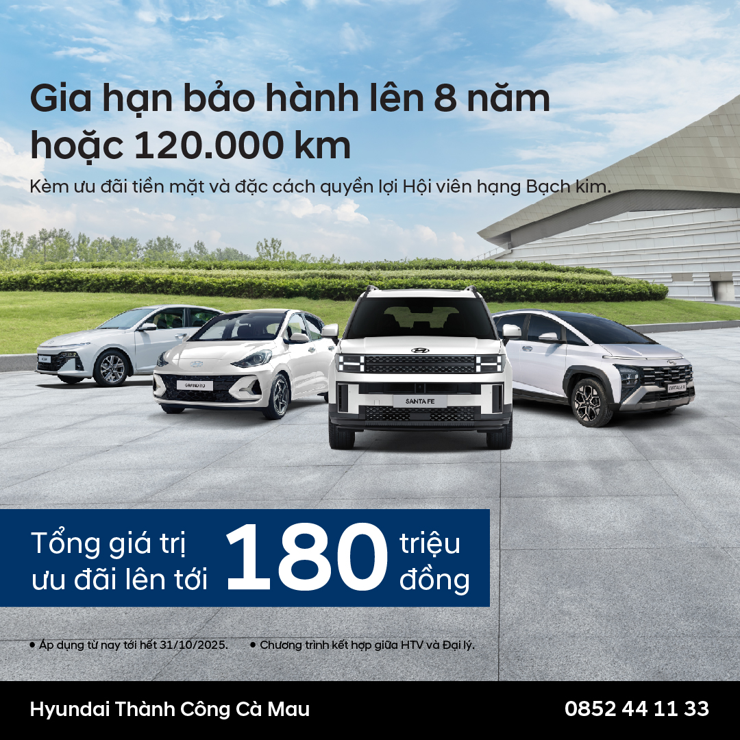 ƯU ĐÃI BẢO HÀNH 8 NĂM CÙNG HỖ TRỢ TÀI CHÍNH LÊN ĐẾN 200 TRIỆU ĐỒNG