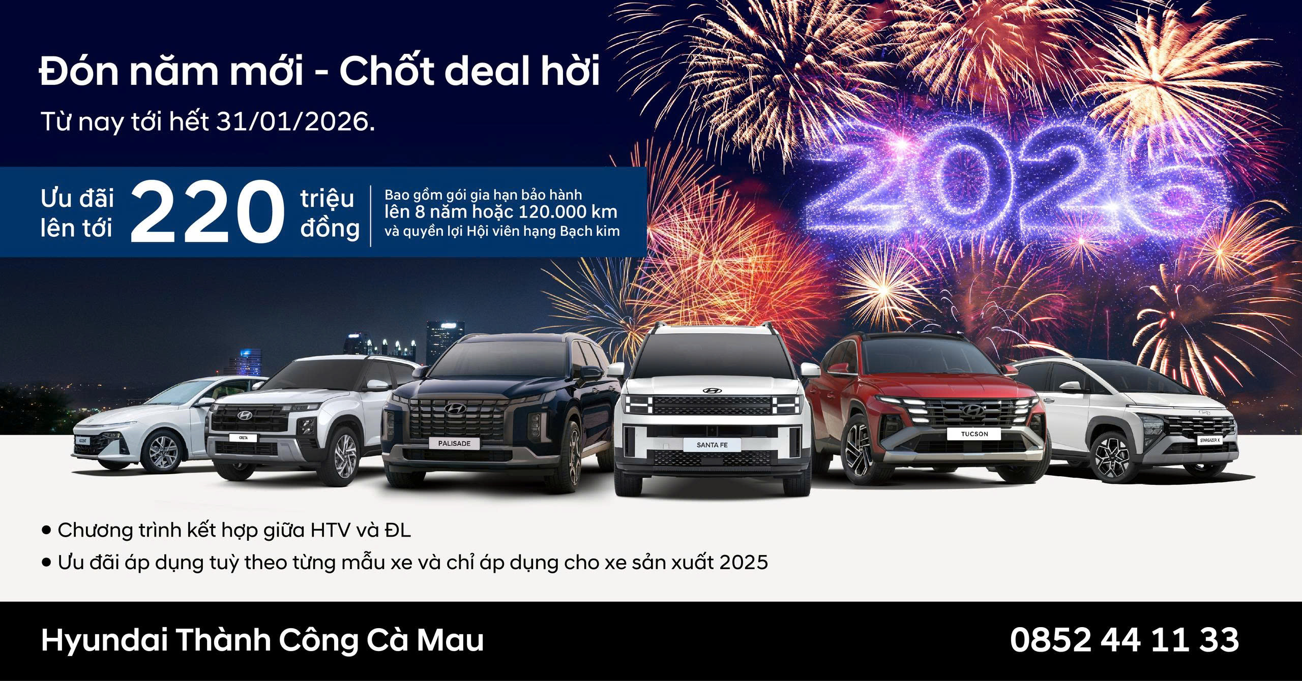 HYUNDAI THÀNH CÔNG TRIỂN KHAI CHƯƠNG TRÌNH ƯU ĐÃI "ĐÓN NĂM MỚI - CHỐT DEAL HỜI"