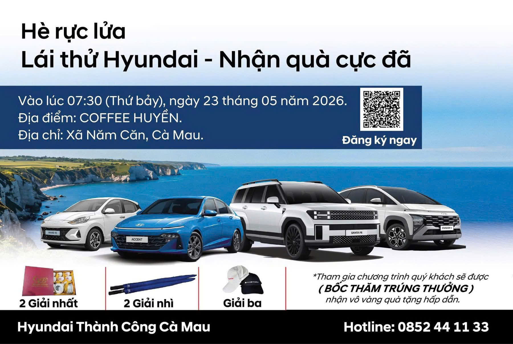 HÈ RỰC LỬA – LÁI THỬ HYUNDAI, NHẬN QUÀ CỰC ĐÃ TẠI HYUNDAI THÀNH CÔNG CÀ MAU